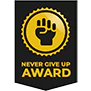 never give up award 500x500